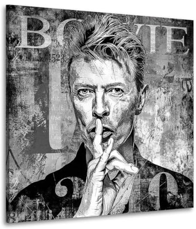 Kunstgestalten24 Leinwandbild David Bowie Pop Art Musik Wandbild Leinwand Wanddeko XXL Wandekoration Deko Bilder Modern Art Bild Kunstwerk Canvas Hochwertiger Kunstdruck