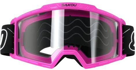 SAKOU Kinder Motorrad Motocross Cross Brille–Beschlagfrei, Stoßfest und mit 100% UV400-Schutz für Jungen und Mädchen im Alter von 3 bis 12 Jahre, ideal für Offroad, ATV und Dirtbike Einsätze