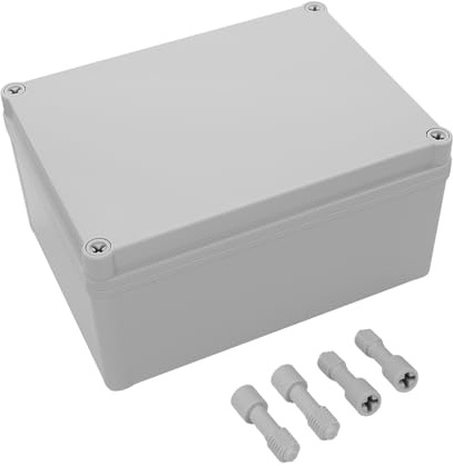 LeMotech IP67 wasserdichte Abzweigdose, ABS-Kunststoff Elektrobox, staubdichtes Gehäuse für Elektronik, Anschlusskästen für DIY-Projekte, Grau, 200x 150x 100 mm