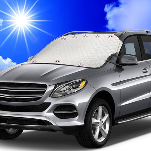 Car Windshield Sun Shade, Upgrade Front Window Sunshades, 2025 Windshield Sun Cover, Blocks UV Rays Sun Visor Protector, Sunshade To Keep Vehicle Cool And Damage Free for Car,SUV (70x 49)