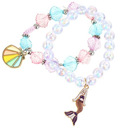 SKISUNO 2 Stücke Kinder Muschel Charm Armband Handgelenk Suort Für Mädchen Kleinkind Teen Geburtstag