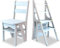 4 Step Ladder Stool | Wooden Stepladder | Folding Ladder Chair | Multifunctional Safety Non-slip Step Stool (White)