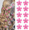 Mezrkuwr Lot de 10 mini barrettes à cheveux rose vif avec strass - Barrettes à cheveux décoratives pour mariage