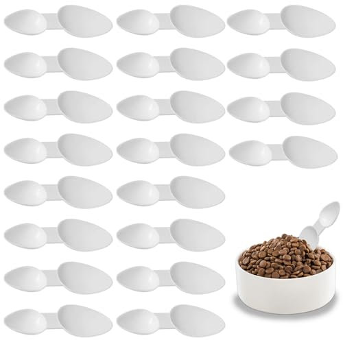 TRKETK 20 Pièces Cuillères en Plastique Double Face Cuillères À Mesurer Cuillères Réutilisables pour Médicaments Céréales en Poudre Lait en Poudre Café en Poudre Ustensiles de Cuisine Précis