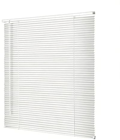 Aluminum Mini Blinds 1 Inch Metal Slat Darkening Venetian Blind Horizontal Window Shades For Office Home Windows Custom Size Cordless Blinds(White)