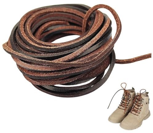 (TM) 3mm Flat Genuine Leather Strip Cord Braiding String Dark Brown Espresso (5 Yards)