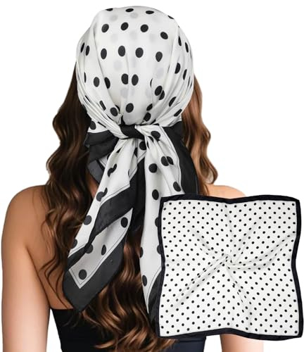 Sumolux Kopftuch für Damen, Satin, Seide, Schal, Bandana, Haarwickel, Nacht, groß, quadratisch, 69,8 cm