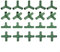 Set di 20 connettori in plastica verde da 16 mm per serra, resistenti alle intemperie, per tubi in metallo in PVC, progetti fai da te da giardino