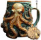 WOGYOZKA Chope De Pirate Inspirée De Cthulhu Chope De Bière Médiévale Pirate Viking Pieuvre 3D Kraken Restaurant Maison Collection De Dragons Décoration De Fête À Thème Verres For Hommes(B)