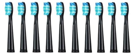 5-10 Ersatzbürstenköpfe for Fairywill elektrische Zahnbürsten(10pcs Black)