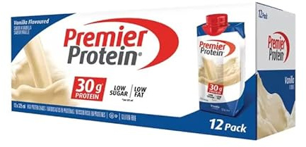 Premier Protein Vanilla Shake - 12x 325ml - 30g Protein, 1g Sugar
