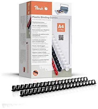 Peach Plastikbinderücken A4 - 20mm - 175 Blatt - 100 Stück - schwarz - PB420-02