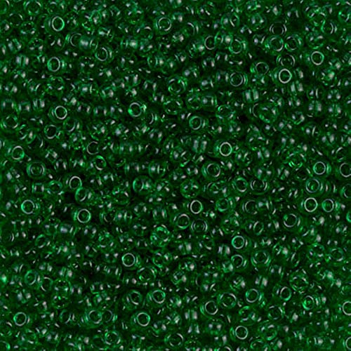 MIYUKI rond japonais Creative-Beads Rocailles Perles en Verre de 11 environ 23 g 12,7 cm Tube, Green Transparent