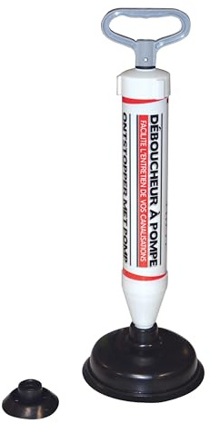 Wirquin 20720614 Déboucheur à Pompe Ø7 et 16 cm | Blanc et noir