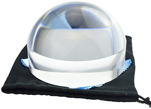YOCTOSUN 9,6 cm Acryl Briefbeschwerer Leselupe 5-fach Dome Lupe Optische Halbkugellinse mit Geschenkbox und Poliertasche (95 mm)