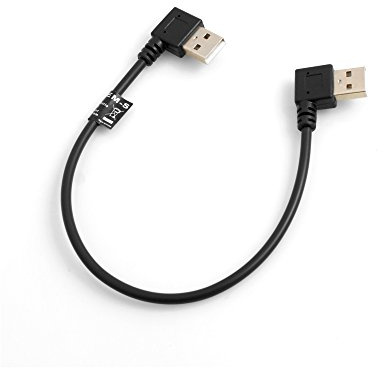System-S USB 2.0 Typ A Stecker 90° Grad Links Gewinkelt auf USB 2.0 Typ A Stecker 90° Grad Links Gewinkelt Ladekabel Datenkabel Verlängerungskabel 27 cm