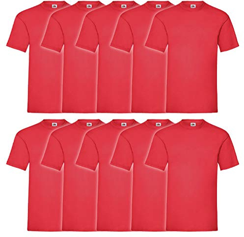 Fruit of the Loom Men's Original T. T-Shirt Pack of 10, Red, Medium