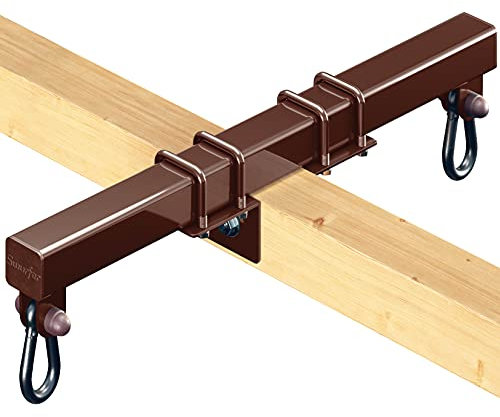 Swurfer Swingset Conversion Bracket - No Tree, No Problem, Convert Your Swingset into a Swurfset, Heavy Duty Horse Glider Bracket for Swing Set Attachment (Brown)