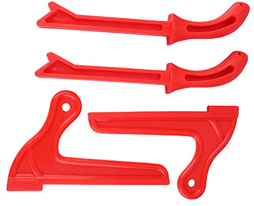 4 Stuck Push Sticks Kunststoff Tischkreissäge Zubehör, Kunststoff V-typ Holzsäge Push Sticks Werkzeugset für Zimmerei(rot)