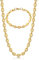 AFSTALR Halskette Herren Edelstahl 6mm Kaffeebohne Kette Armband Set für Männer Gold 56CM Hip Hop Halskette Plattenkette für Herren