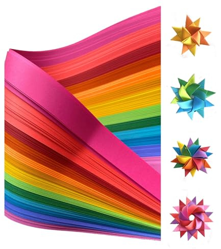 1/4 Rainbow Paper Strips for German, Froebel, Moravian Stars & Weaving (100 Strips)