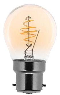 NCC-Licht LED Spiral Filament Leuchtmittel Tropfen 2,5W B22 Gold P45 Kugel extra warmweiß 2000K