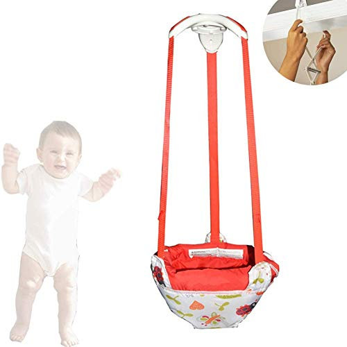 XIAOXIA Bébé Porte Jumper Bébé Exerciseur avec Porte Clamp Bounce Ressort Longueur Réglable Swing Hanging Bébé Jump Bouncer pour Nourrisson Enfant 6 Mois À 2 Ans,Rose
