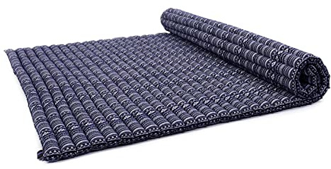 Leewadee Extra Breite Rollbare Thaimatte 190 x 145 cm - Kapok Bodenmatte für 2 Personen & Massage Futon Alternative