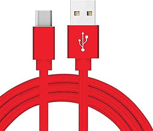 Galaxy A56 A36 / A55 / A52s 5G / A33 5G / A53 5G Nylon double Braided USB C Charger Lead Fast Charging Cable 1M High Durability Compatible for Samsung Galaxy A52s A33 A53 (RED)
