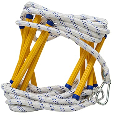Touguqing Strickleiter Feuerfeste Rettungsleiter 3m-20m, Notfälle Schwer-fluchtleiter Multifunktionale Sicherheitsleiter mit Karabinern, für Indoor/Outdoor, Gewicht Kapazität Bis zu 420 KG(Size:5m)