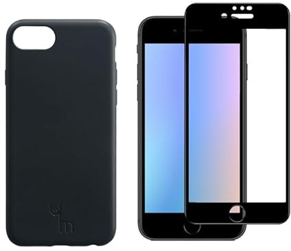 caseym iPhone SE (2nd gen) Phone Case and Screen Protector Bundle - Biodegradable Compostable Phone Protection - An Eco-Conscious Silicone-Alternative Matte Black