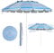 RELAX4LIFE Sombrilla de Jardín Desmontable Φ245cm con Ángulo Ajustable y Protección Solar UPF 50+, Sombrilla de Mercado Impermeable con Bolsa de Transporte para Jardín y Playa, Sin Base, Azul Claro
