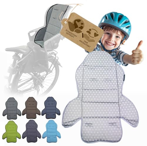 Ersatzbezug kompatibel mit Römer Jockey Kinderfahrradsitz Mod3 | Weiches Ersatzpolster, Sitzbezug, Waschbar bei 30°C (hellgrau Sterne)