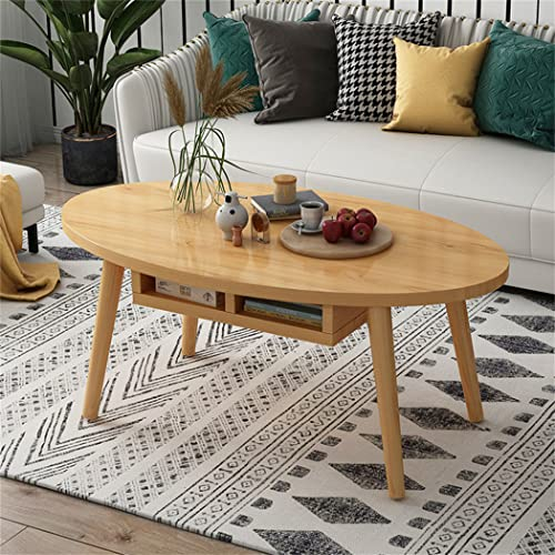 YXDFG Ovaler Couchtisch,Nordic Apartment Holz Beistelltisch,Kreativer Couchtisch Mit Offenen Schubladen,Einfaches Design Möbel Teetisch Akzent Beistelltisch Sofatisch,Wood,120×60×43cm