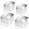 SIGEL BA705 extra starke Neodym-Magnete silber, massives Alu, 4er-Set, 2x2x1 cm SuperDym, für Glas-Magnettafeln und Glas-Whiteboards