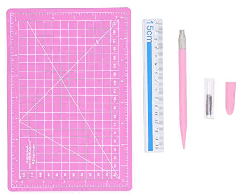 Hapivida Selbstheilende A5 Schneidematte, Exacto Messer mit Bastelklinge, Schneidelineale mit Ergonomischem Griff, Werkzeuge zum Nähen, Scrapbooking, Stoff und Papierhandwerk