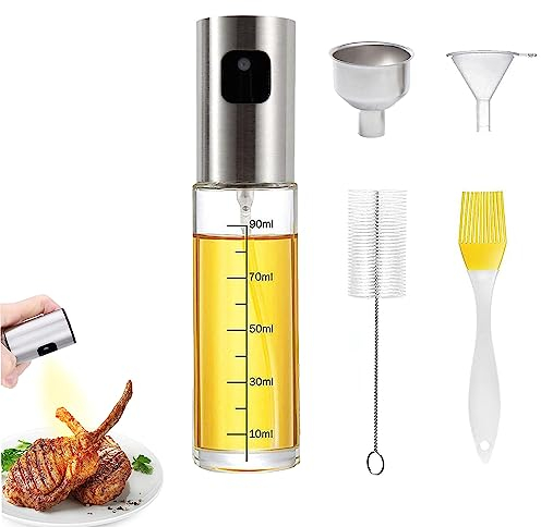 Bayuyi Pulverizador de aceite para cocinar, botella pulverizadora de aceite, diseño de niebla ultrafina, perfecto para freidoras de aire caliente, barbacoa, hornear, ensaladas