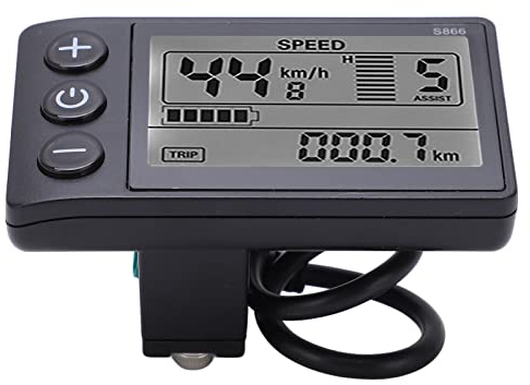 Akozon Elektrische Fahrrad S866 LCD Display Meter 24V 36V 48V Bedienfeld mit Wasserdichten Stecker LCD Display für 48V