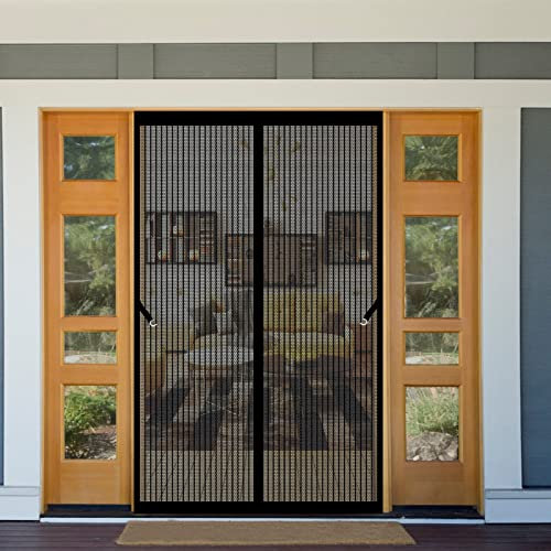 Zanzariera Porta 200 x 205 cm AntizanzareMagnetiche Adatto a Bambini e Animali Domestici Porte Zanzariera per Porta Ingresso Cortile porte scorrevoli, Nero