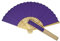 Parev Purple Paper Foldable Hand Held Bamboo Wooden Fan