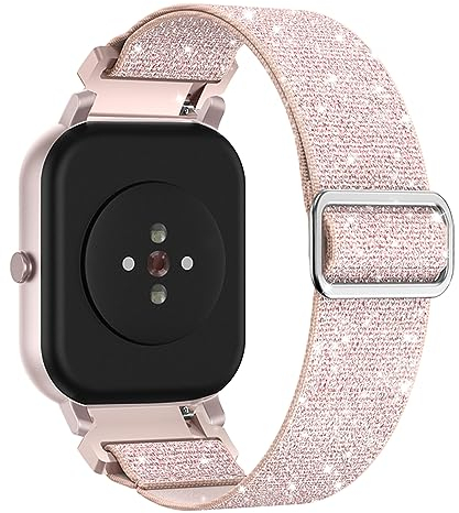 BOJYS Bracelet Compatible avec Amazfit GTS 4 Nylon, 20mm Élastique Pailleté Bande Sport Bracelet pour Amazfit GTS/Amazfit GTS 2/GTS 2 Mini/GTS 2e/Amazfit GTS 3/GTR 42mm/ Bip/Bip Lite/Bip S/Bip U