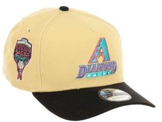 New Era Arizona Diamondbacks MLB Inaugural Season 1998 Sidepatch Vegas Gold Black 9Forty A-Frame Snapback Cap - One-Size