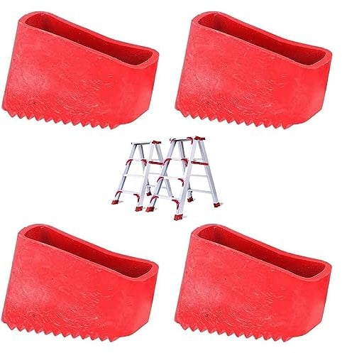 4 Pieces Replacement Ladder Caps Foot Caps Wear-resistant Ladder Foot Caps Wooden Ladder Protective Caps Non-Slip Feet Rubber Ladder Feet Non-Slip Ladder Foot Cover for Home Workers Folding Ladder