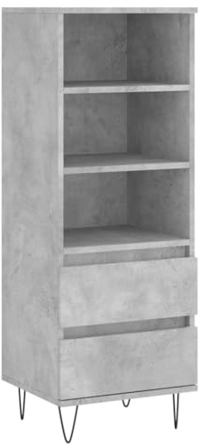 vidaXL Highboard Betongrau 40x36x110 cm Holzwerkstoff