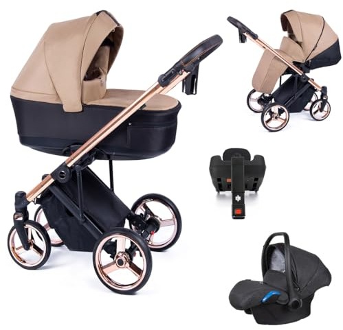Kinderwagen-Set 5 in 1 Fado inkl. Sportsitz, Autositz und Iso Base - 16 Teile - in 10 Designs