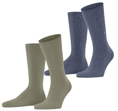 Burlington Herren Socken Everyday Multipack M So Baumwolle einfarbig 2 Paar, Grün Leaf 7064, 40-46