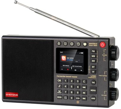 CHOYONG LC90 Multi-Band Smart Internet Radio Tragbares AM/FM, Lang- & Kurzwellenradio mit WiFi, Bluetooth, TF Karte choyoung