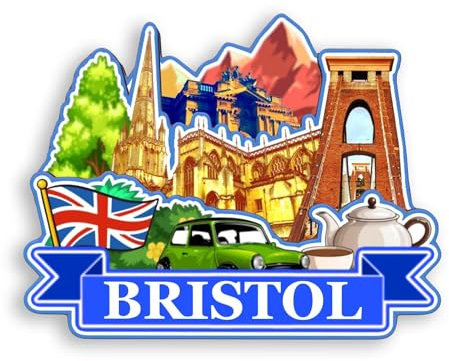Quwsne Kühlschrankmagnet Bristol UK Kühlschrankmagnet Stadt Reise Souvenirs Touristengeschenke 3D klassische Sehenswürdigkeiten handgefertigt Handwerk Heimdekoration -1448, QS-WC-1448