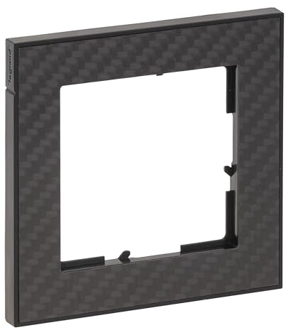 LEGRAND, SEANO+ 1-fach Rahmen mit Echtmaterialoberfläche, halogenfreies Thermoplast, nachhaltige Produktion und Verpackung, Farbe: Karbon, 765191