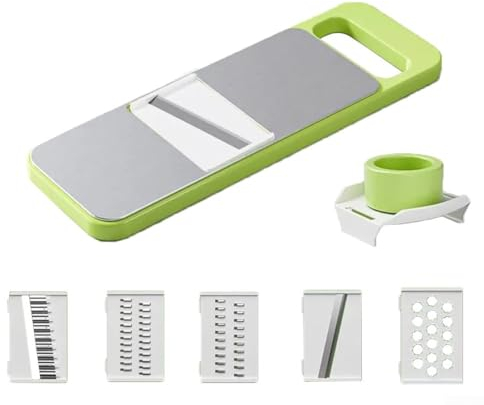 Multipurpose Vegetable Slicer Set, 5 in 1 Vegetable Cutter Manual Kitchen Vegetable Slicer Graters Stainless Steel
